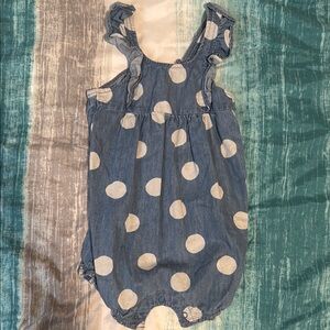 Blue Polka Dot Baby Romper